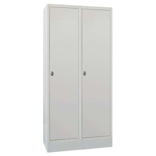 Vestiaire monobloc Medium 400 - Sur socle - Industrie propre - Moraillon porte-cadenas - 2 colonnes