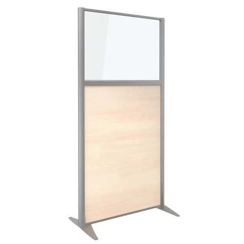 Scheidingswand KP+ - Melamine met glas - Hoogte 160 cm