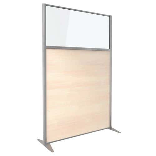 Scheidingswand KP+ - Melamine met glas - Hoogte 180 cm