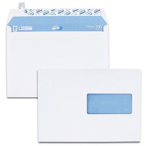 Enveloppe blanches 90 g/m² fenêtre 45x100mm - Boîte de 200