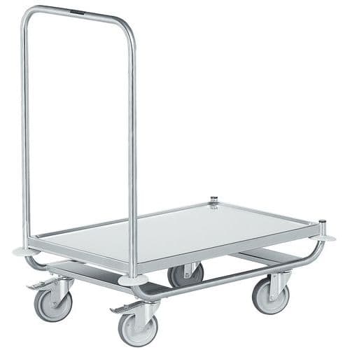 Chariot inox - 1 dossier fixe - Force 120 kg