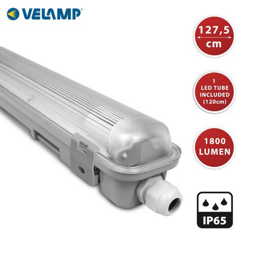 Plafondlamp 120 cm inclusief 1 ledbuis van 18 W - Velamp