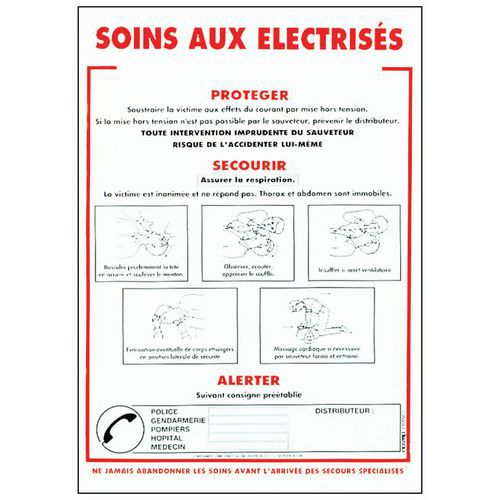 Bord veiligheidsvoorschriften - EHBO bij elektrocutie