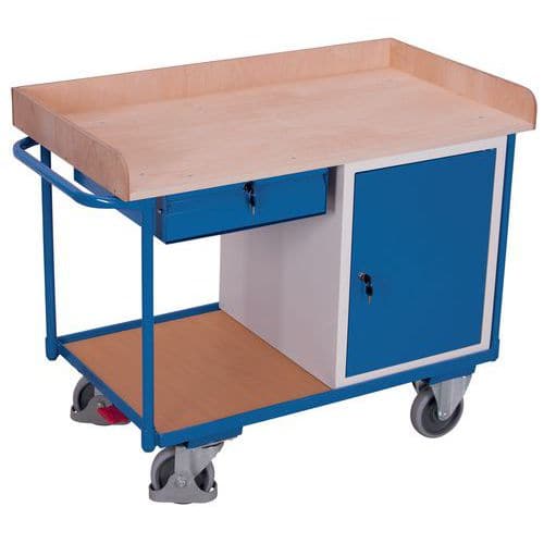 Ergonomische plateauwagen hout 400 kg - Kast - Lade