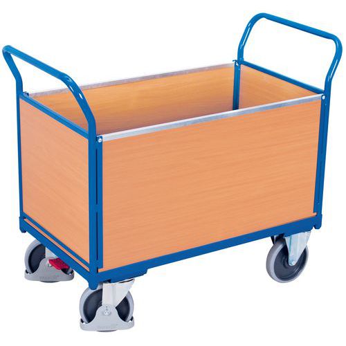 Ergonomische wagen met 4 houten panelen - Draagvermogen 400 kg tot 500 kg