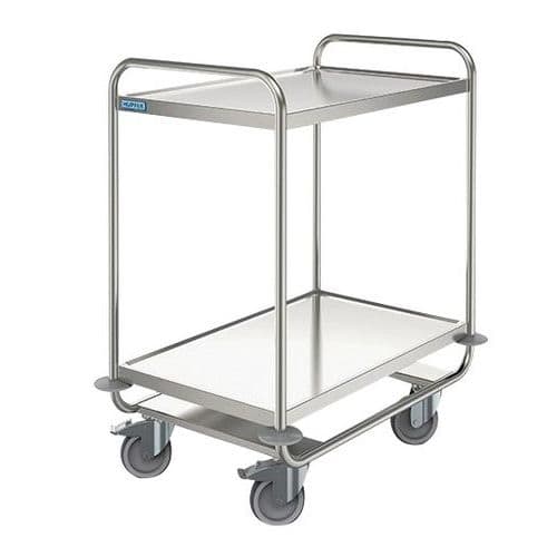 Chariot inox - 2 plateaux - Force 160 kg