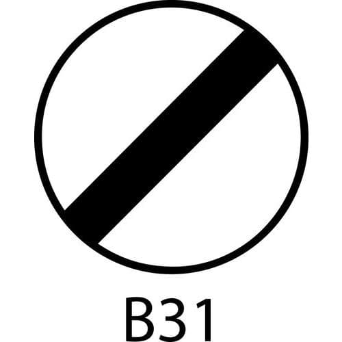 Panneau de signalisation - B31 - Fin de toutes les interdictions précédemment signalées