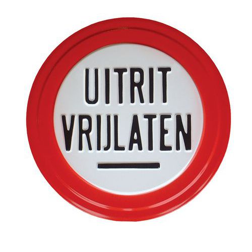 Panneau de signalisation - Uitrit / Inrit vrijlaten (sortie/entrée en néerlandais)