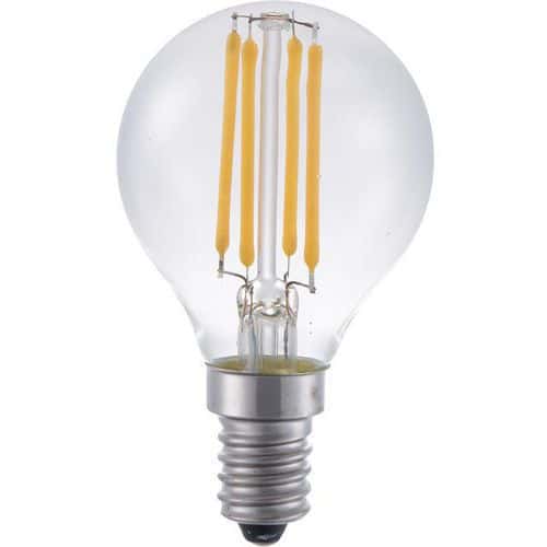 Ampoule G45 sphérique à filament LED E14 et E27 3W - SPL