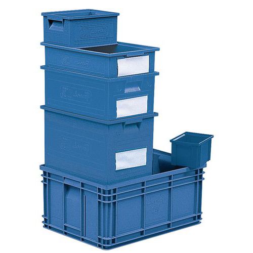 Bac gerbable - Bleu - Longueur 200 à 630 mm - 3,6 à 85 L