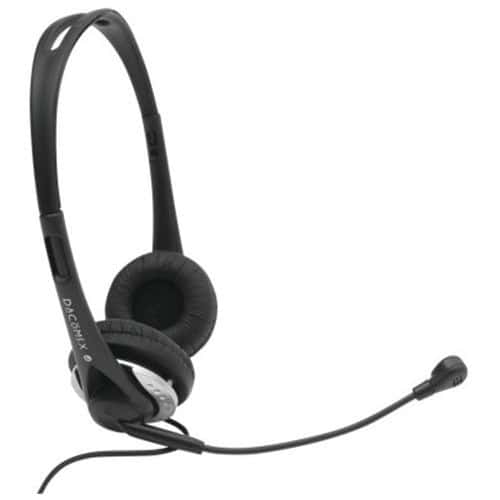 Micro-casque stéréo ajustable - noir/gris