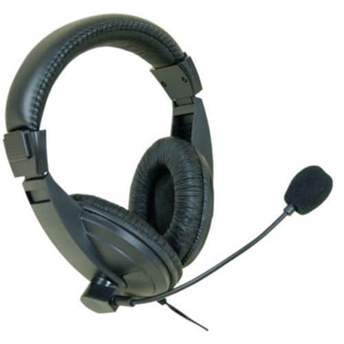 Casque-micro stéréro jack 3.5 mm noir