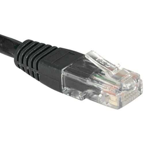 Cordon RJ45 catégorie 5e U/UTP noir - 0,15 m