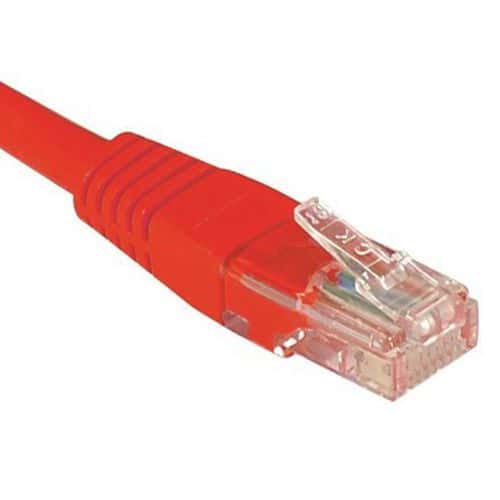 Cordon RJ45 catégorie 5e U/UTP rouge - 0,15 m