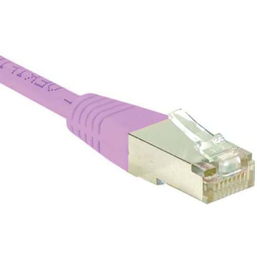 Cordon RJ45 catégorie 6 S/FTP rose - 0,15 m