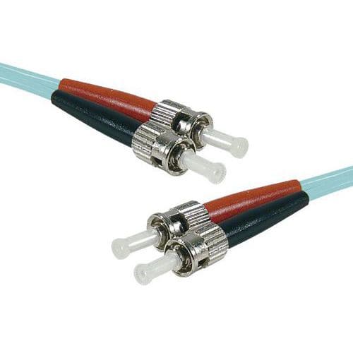 Draadbrug optisch Duplex 2 mm OM3 ST-UPC/ST-UPC aqua 10 m