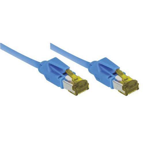 Cordon RJ45 sur câble catégorie 7 S/FTP LSOH bleu - 1 m