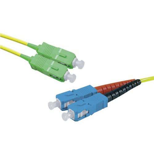 Kabel Duplex draadbrug OS2 SC-APC/SC-UPC geel 10 m