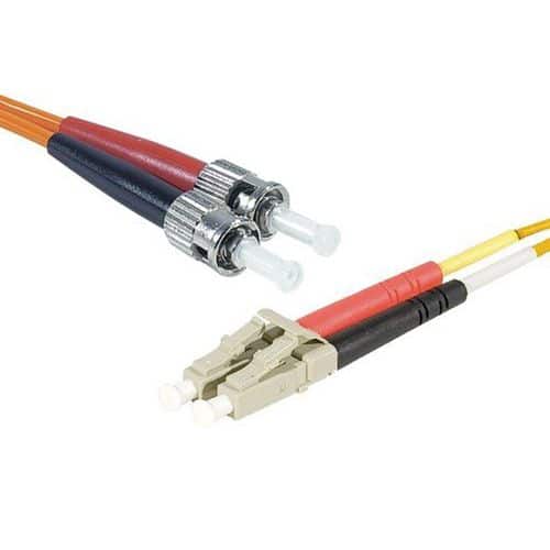 Draadbrug Duplex 2,0 mm OM1 LC-UPC/ST-UPC oranje - 1 mtr.