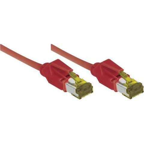 Netwerksnoer RJ45 op Kabel CAT 7 S/FTP LSOH SNG rood 0.5 m