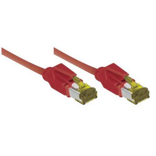 Cordon RJ45 sur câble catégorie 7 S/FTP LSOH rouge - 1,5 m