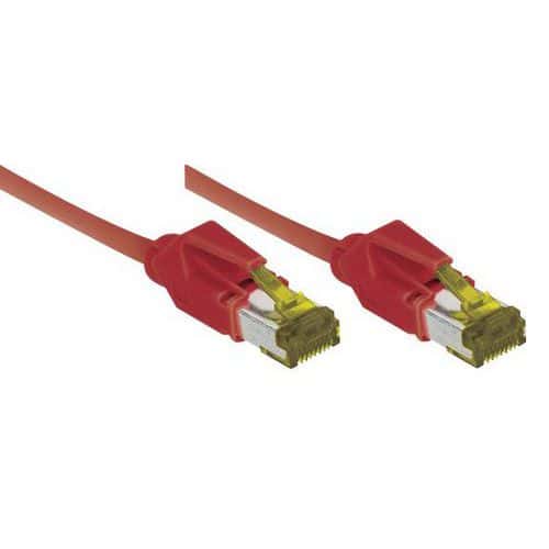 Cordon RJ45 sur câble catégorie 7 S/FTP LSOH rouge - 3 m