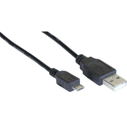 Cordon eco USB 2.0 A / MICRO B noir - 1 m