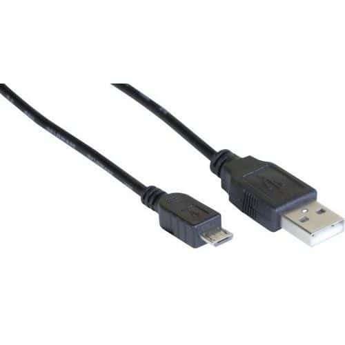 Cordon eco USB 2.0 A / MICRO B noir - 2 m