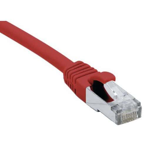 Cordon RJ45 catégorie 6A F/UTP LSOH snagless rouge - 0,5 m