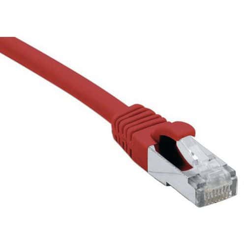 Cordon RJ45 catégorie 6A F/UTP LSOH snagless rouge - 15 m