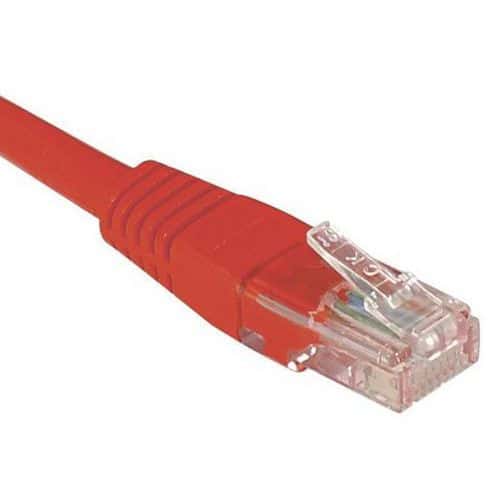 Cordon RJ45 catégorie 5e U/UTP rouge - 0,3 m