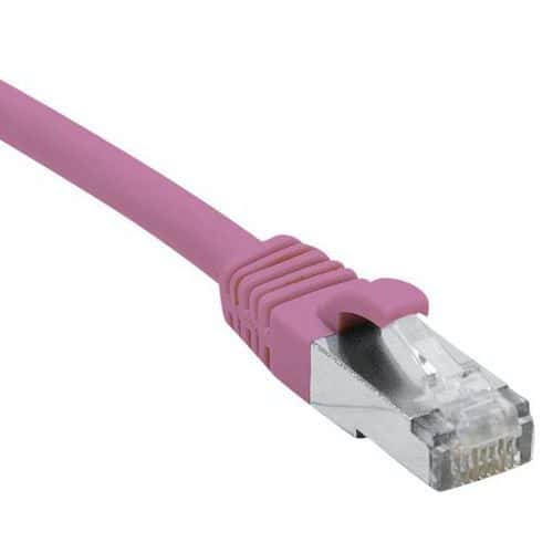 Cordon RJ45 catégorie 6A F/UTP LSOH snagless rose - 0,3 m