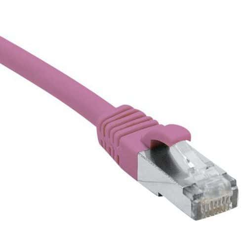 Cordon RJ45 catégorie 6A F/UTP LSOH snagless rose - 0,5 m