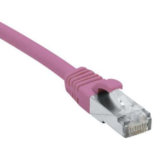 Cordon RJ45 catégorie 6A S/FTP LSOH snagless rose - 15 m