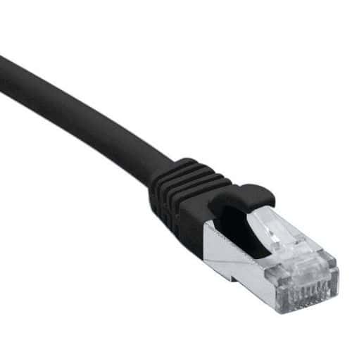 Cordon RJ45 catégorie 6A S/FTP LSOH snagless noir - 10 m