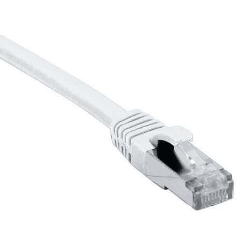 Cordon RJ45 catégorie 6A S/FTP LSOH snagless blanc - 10 m