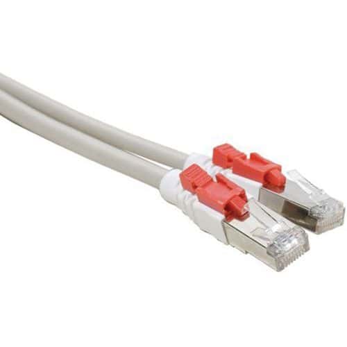 Cordon RJ45 catégorie 6A S/FTP à verrouillage gris - 5 m