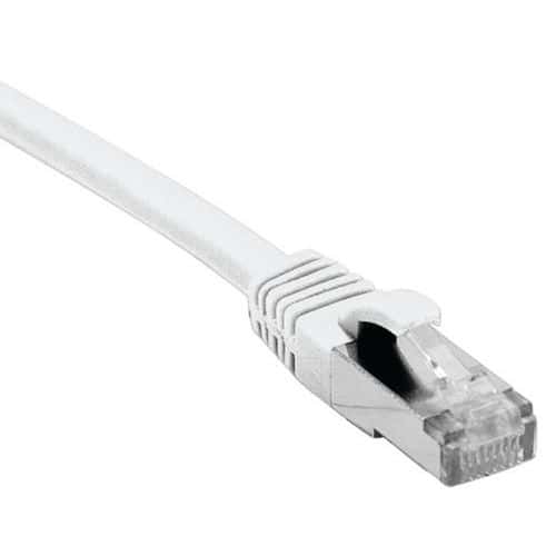 Cordon RJ45 catégorie 6A S/FTP LSOH snagless blanc - 0,15 m