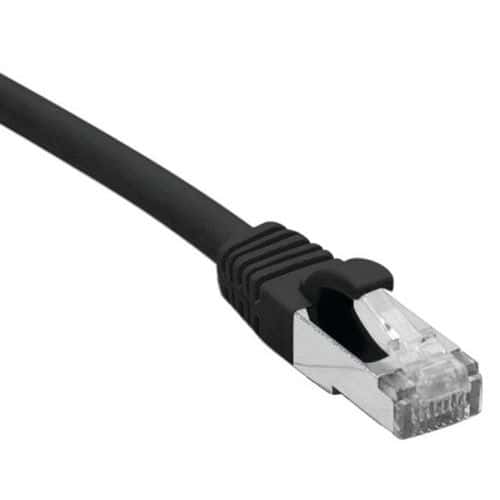 Cordon RJ45 catégorie 6A S/FTP LSOH snagless noir - 0,15 m