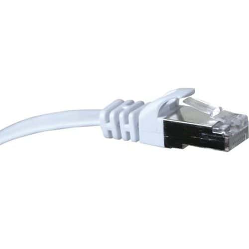 Cordon RJ45 plat catégorie 6 U/FTP snagless blanc - 1 m