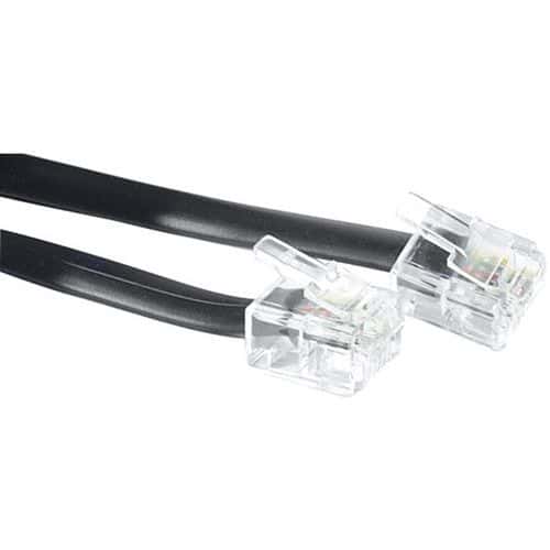 Cordon téléphonique RJ11 noir - 5 m