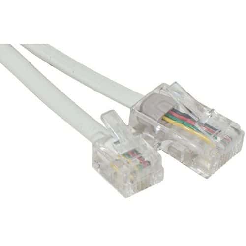 Telefoonsnoer RJ11 naar RJ45 wit - 15 m