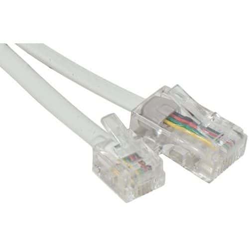 Cordon téléphonique RJ11 vers RJ45 Blanc - 3.00M