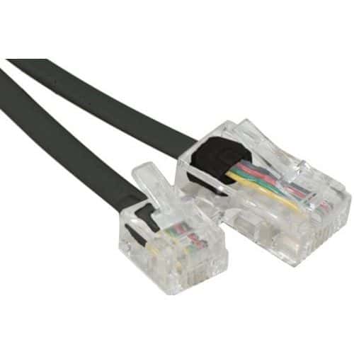 Cordon téléphonique RJ11 vers RJ45 Noir - 15.00M