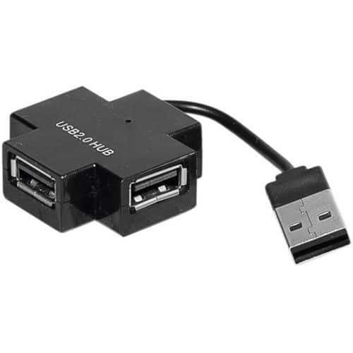 HUB met 4 USB 2.0 poorten kruis zwart