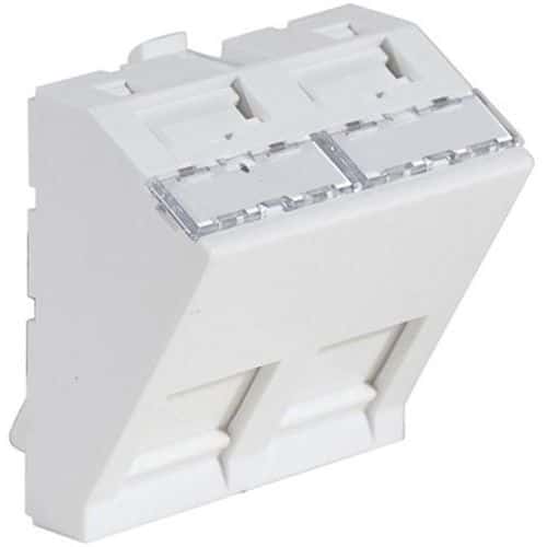 Plastron 45X45 incline 30° pour 2 ports RJ45