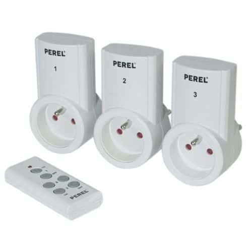 Set de 3 prises avec télécommande