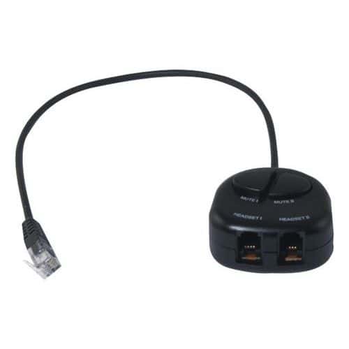 Switch casque tel RJ9 double écoute et boutons muet