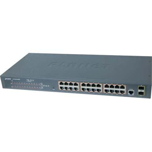 Switch Niv2 24P Gigabit PoE+ 300W et 2 ports SFP