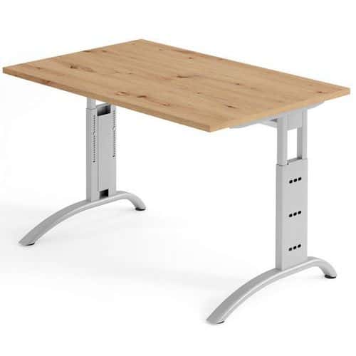 Bureau chêne noueux 120cm piètement alu - Gamme Mittis